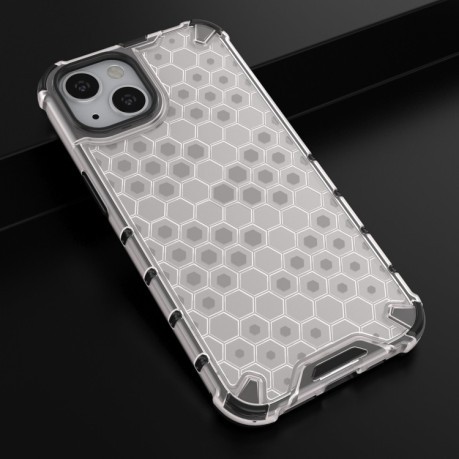Противоударный чехол Honeycomb with Neck Lanyard для iPhone 14/13 - белый