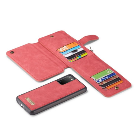 Кожаный чехол-кошелек CaseMe на Samsung Galaxy S20 - красный