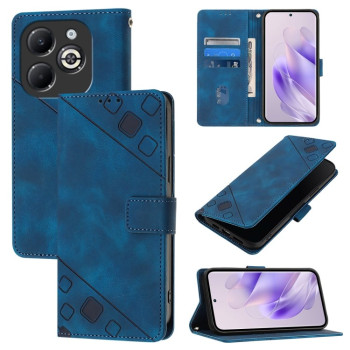 Чехол-книжка Skin-feel Embossed для Infinix Smart 8 Plus / Smart 8 Pro - синий