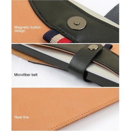 Шкіряний Чохол Конверт Magnetic Buckle Microfiber для Macbook Air Retina 13 (2018) Чорно-коричневий