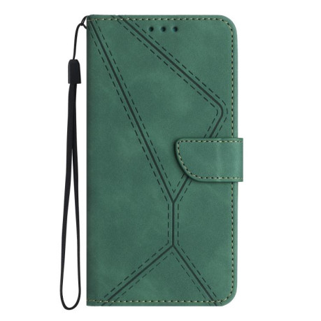 Чехол-книжка Stitching Embossed Leather на OnePlus 15R — зелёный