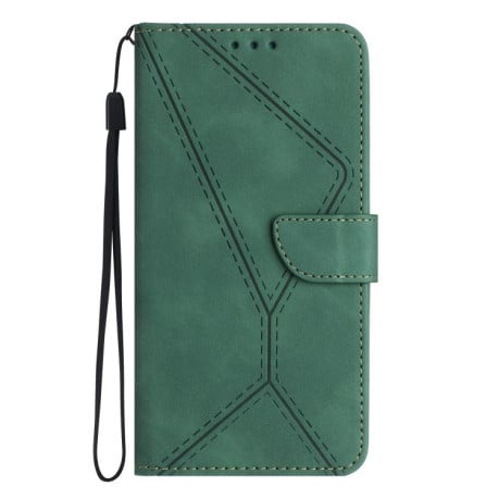 Чехол-книжка Stitching Embossed Leather на Xiaomi 15T - зеленый