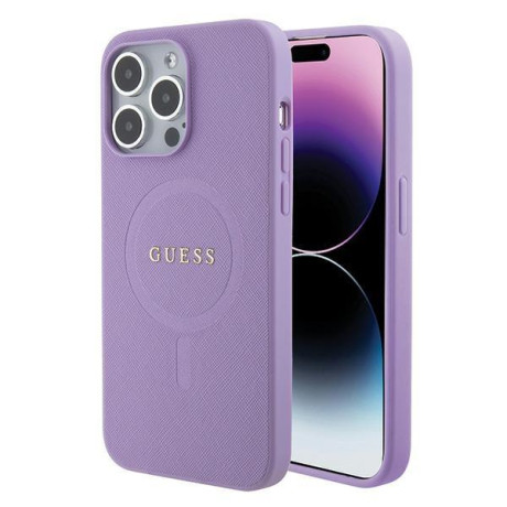 Оригінальний чохол Guess Saffiano MagSafe для iPhone 15 Pro Max - purple(GUHMP15XPSAHMCU)