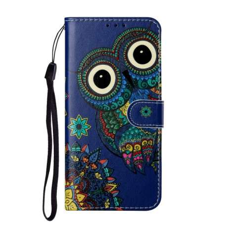 Чехол-книжка Oil Embossed Pattern для Samsung Galaxy S22 5G - Blue Owl