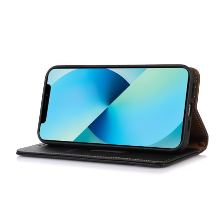 Кожаный чехол-книжка KHAZNEH Nappa Top для Samsung Galaxy A23 4G - черный