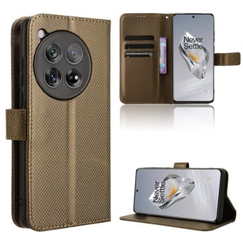 Чохол-книжка Diamond Texture для OnePlus 12R/Ace 3 5G - коричневий