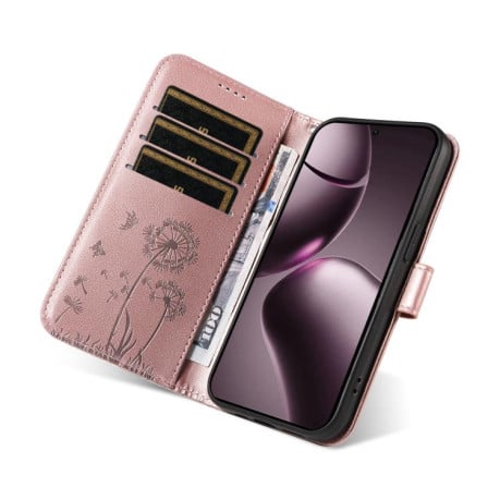 Чехол-книжка Dandelion Embossed Pattern Flip Leather на Xiaomi 15T 5G - золото