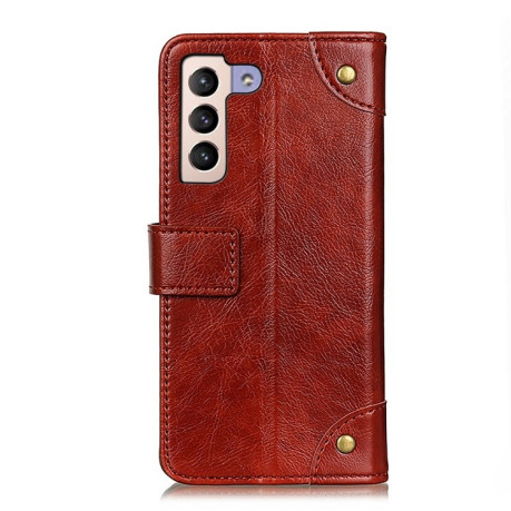 Чохол-книжка Copper Buckle Nappa Texture на Samsung Galaxy S22 Plus 5G - коричневий