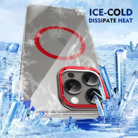 Чохол протиударний Ice Feel HD Transparent MagSafe PC для iPhone 16 Pro - червоний