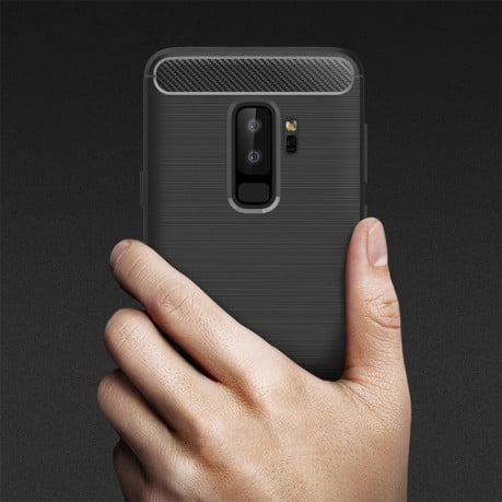 Протиударний чохол Samsung Galaxy S9+/G965 Brushed Carbon Fiber Texture чорний