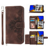 Чохол-книжка Global Skin-feel Flowers для Xiaomi Poco X4 Pro 5G - коричневий