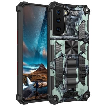 Протиударний чохол Camouflage Armor на Samsung Galaxy S21 Ultra - світло-зелений