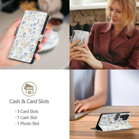 Чехол-книжка Tech-Protect Wallet для Samsung Galaxy A56 5G - White Daisies