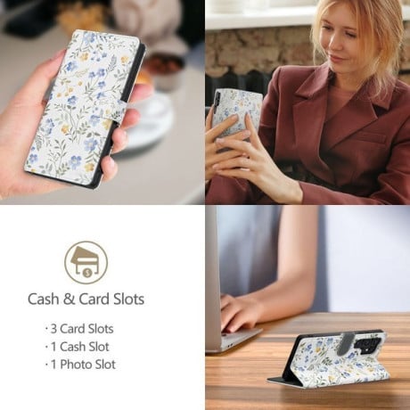 Чехол-книжка Tech-Protect Wallet для Samsung Galaxy A56 5G - White Daisies