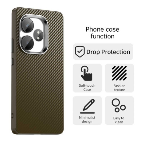 Ударозащитный чехол HMC Carbon Fiber Series IMD на Realme GT 6T - коричневый