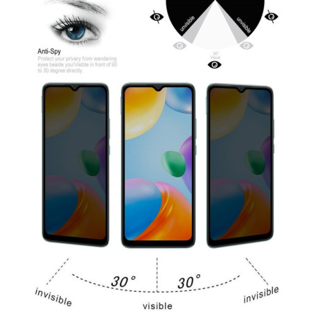 Защитное стекло Full Anti-peeping для Xiaomi Redmi 10C - черное