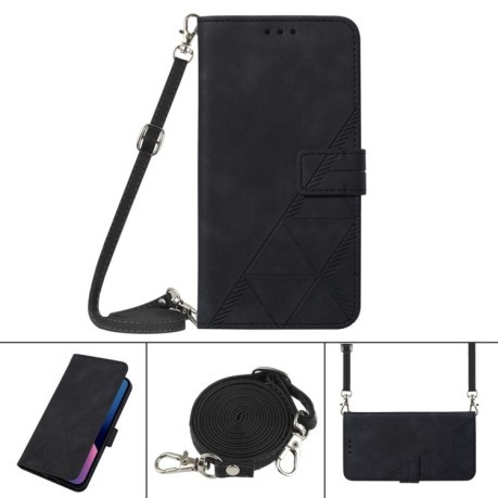 Чохол-книжка Crossbody 3D Embossed на OPPO A78/A58 - чорний