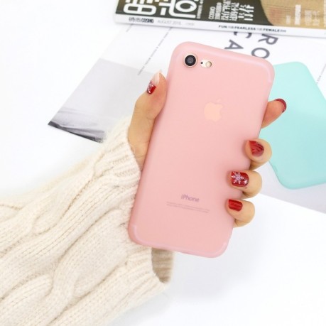 Чехол Liquid Emulsion Translucent на iPhone SE 3/2 2022/2020/8/7 - розовый