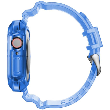 Спортивный ремешок Transparent для Apple Watch  45mm / 44mm / 42mm - синий