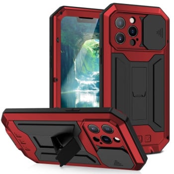 Противоударный чехол R-JUST Sliding для iPhone 13 Pro Max - красный