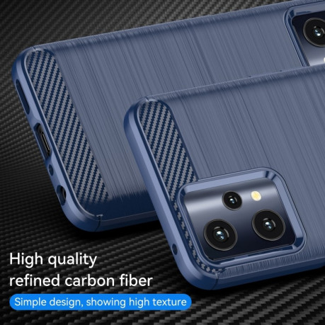 Чехол Brushed Texture Carbon Fiber на Realme 9 Pro/OnePlus Nord CE 2 Lite 5G - синий