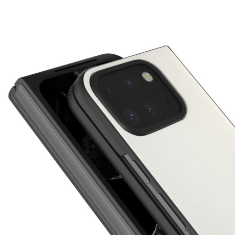 Чохол ABEEL Genuine Leather Luxury для Google Pixel 9 Pro Fold - білий