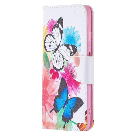 Чехол-книжка Colored Drawing Series на Xiaomi Redmi Note 10/10s/Poco M5s - Butterflies
