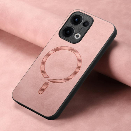 Чехол Retro MagSafe Magnetic PU на OPPO Reno13 Pro 5G - розовый