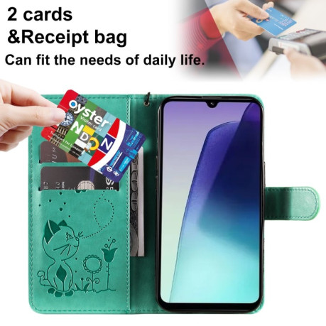 Чехол-книжка Cat and Dog для Xiaomi Redmi 14C 4G/Poco C75/Redmi A4 5G - зеленый