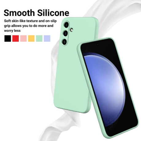 Силиконовый чехол Solid Color Liquid Silicone на Samsung Galaxy M15 / F15 Pro - зеленый