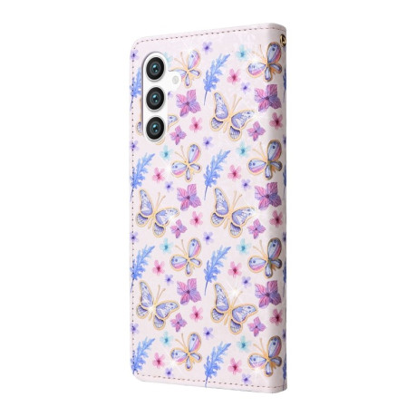 Чохол-книжка Bronzing Painting RFID для Samsung Galaxy S24 5G - Pansies