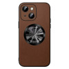 Кожаный чехол SULADA Microfiber Leather MagSafe Magnetic на iPhone 15 Plus - коричневый