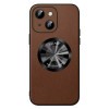 Кожаный чехол SULADA Microfiber Leather MagSafe Magnetic на iPhone 15 - коричневый