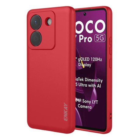 Силиконовый чехол ENKAY Liquid Silicone на Xiaomi Poco M7 Pro - красный