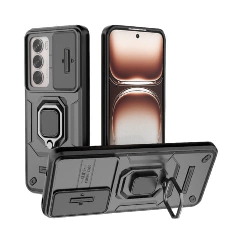 Противоударный чехол Sliding Camshield для OPPO Reno 12 Pro Global - черный