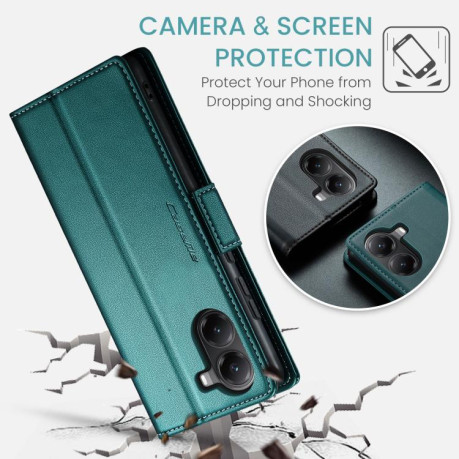 Чохол-книжка CaseMe 023 Butterfly Buckle Litchi Texture RFID Anti-theft Leather для Xiaomi Poco X7 Pro - зелений