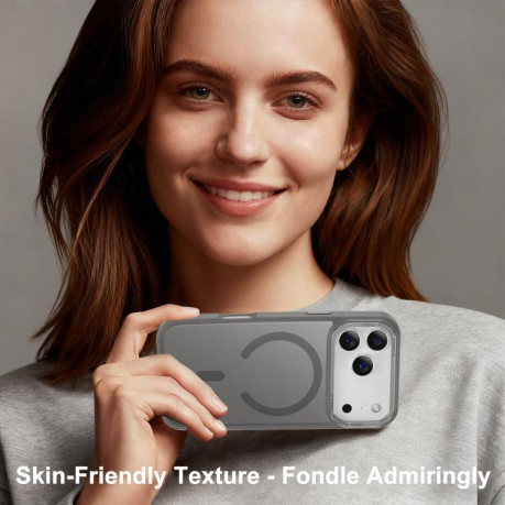 Чехол Xdcase с металлической рамкой камеры и функцией MagSafe для iPhone 17 Pro Max — серый