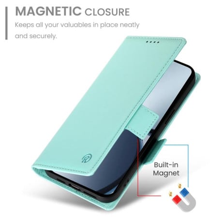 Чохол-книжка Side Buckle Magnetic Frosted Leather на Realme C75 / Realme 14x - зелений