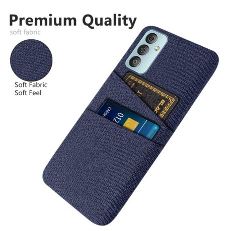 Противоударный чехол Cloth Texture with Dual Card Slots для Samsung Galaxy M23 5G - синий