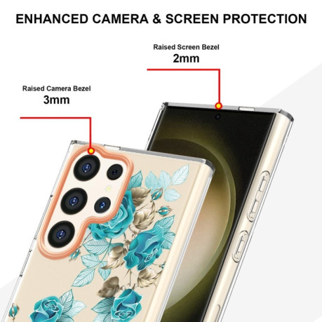 Противоударный чехол Flowers and Plants Series для Samsung Galaxy S24 Ultra 5G - Rose