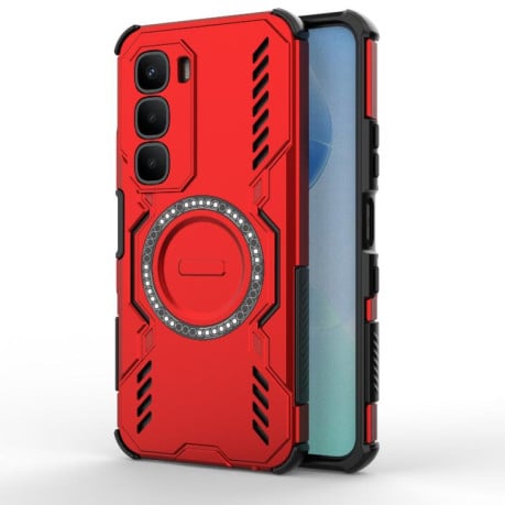 Противоударный чехол Butterfly Armor с MagSafe на Infinix Hot 60 Pro 4G Global - красный