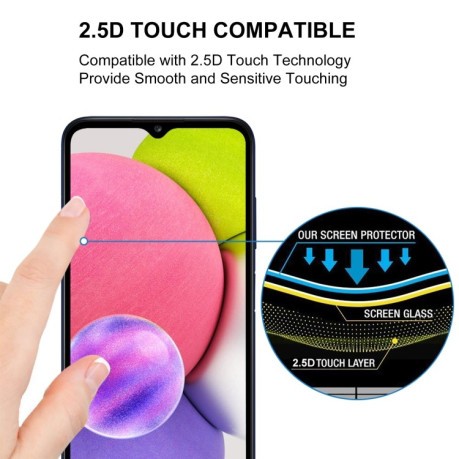 Защитное стекло 3D Full Glue Full Screen для Samsung Galaxy A03s - черное
