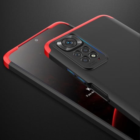 Противоударный чехол GKK Three Stage Splicing на Xiaomi Mi 10 T/ T Pro - черно-красный