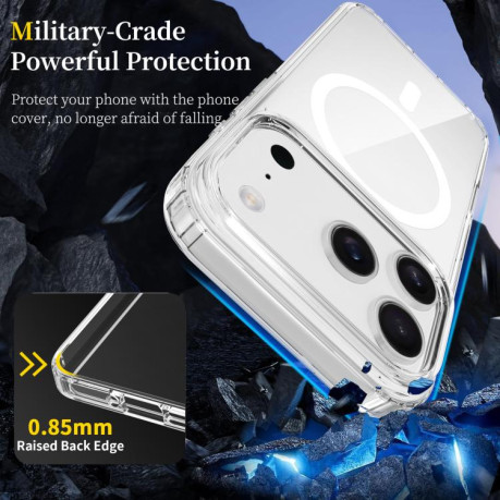 Акриловый противоударный чехол Magsafe Scratchproof Acrylic TPU для iPhone 17 Pro - прозрачный