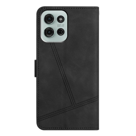 Чохол-книжка Skin-feel Stitching Leather для Motorola Moto G75 - чорний