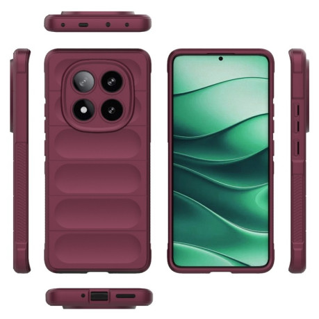 Силіконовий чохол Magic Flannel для Xiaomi Redmi Note 14 Pro 5G/Poco X7 - винно-червоний