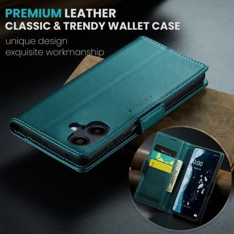 Чехол-книжка CaseMe 023 Butterfly Buckle Litchi Texture RFID Anti-theft Leather на Samsung Galaxy A07 / A06 - зеленый