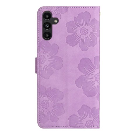 Чохол-книжка Flower Embossing Pattern для Samsung Galaxy A05s - фіолетовий