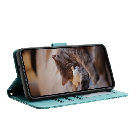Чохол-книжка Cat Embossing Pattern на Google Pixel 9a - синій
