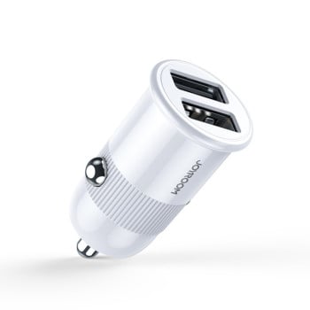 Автомобильная зарядка JOYROOM C-A06 3.1A Mini Dual-port Fast Charging Smart Car Charger - белый